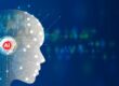 a digital silhouette of a human head with "AI" on the side of it looking to the right