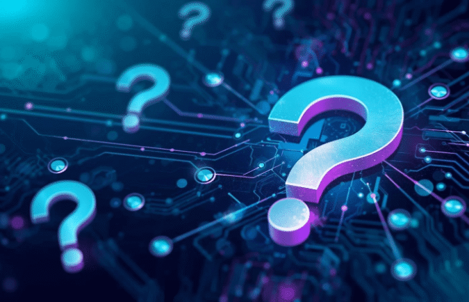 1st December blog – 5 cybersecurity myths that put small business at risk – final- feature question marks over a cyber background