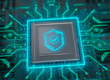 a check mark on a microchip indicating that the network is secure